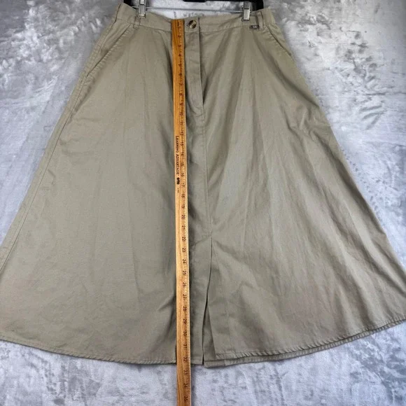 Ex Officio Tan Skirt Women's 16P A-Line Midi Casual Travel Safari (1372) - Picture 9 of 10